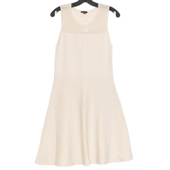 NWT Ann Taylor Dress Minimalist Coastal Grandma Cottage Soft Girl Cream Medium - Picture 1 of 7